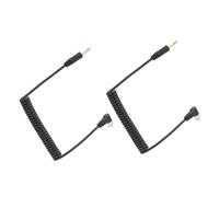 Keenso Câble enroulé pour Flash D'appareil Photo Haute Performance avec Utilisation Facile, 2 Cordons de Synchronisation Flash PC, Câble à Ressort 3,5 Mm vers Mâle pour Une Réponse Rapide, adapté à