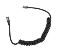 Keenso Câble USB C vers USB C PD100W 20 Gbit/s Charge Rapide 8K 60 Hz Transfert de Données pour Tablette IOS Série 15, Câble spiralé à Ressort Extensible (C mâle vers C femelle droit)