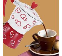 Keenso Cafetière en Aluminium Robuste pour la Maison et le Bureau avec un Matériau Réutilisable et Inodore (Grand coeur rouge)