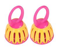 Keenso Cage Bell, 2pcs manipulé Cage Bell Hochet Jouet éducatif Percussion à la Main Jingle Bell pour Les Enfants