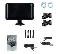 Keenso Caméra de Rétroviseur de Voiture pour bébé de 7 Pouces avec HD 1080P, Double Caméra, Rotation à 360 Degrés, Grand Angle de 150 Degrés, Vision Nocturne, Moniteur IPS, avec écran