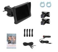 Keenso Caméra de Rétroviseur de Voiture pour bébé de 7 Pouces, Moniteur Double Caméra Arrière HD 1080P avec Rotation à 360°, Vision Nocturne Grand Angle de 150, pour la sécurité des (1)