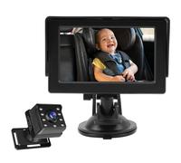 Keenso Caméra de Surveillance de Voiture pour bébé, écran IPS de 4,3 Pouces avec Vision Nocturne HD 1080P et Grand Angle de 150 Degrés, Caméra de Recul pour la sécurité des Bébés