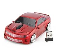 Keenso Capteur de Souris D'ordinateur en Forme de Voiture sans Fil en Forme Voiture pour Les Jeux Bureau Bureau D'ordinateur Portable 2,4 G Souris PC (Rouge)