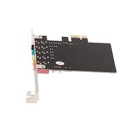 Keenso Carte Sonore Stéréo à 6 Canaux PCI-E Carte avec CD de Pilote - Sortie Sonore Surround pour les Jeux 3D à Grande échelle - pour les Systèmes Informatiques PC Black Board
