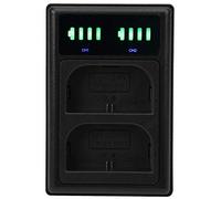 Keenso Chargeur de Batterie D'appareil Photo Micro/type-C à Double Port avec écran LCD, Chargeur Double Station de Charge pour Batterie D'appareil Photo LP-E6/E6N, Pratique pour les Voyages, Plastique