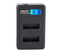 Keenso Chargeur de Batterie NP-BX1, Portable, USB, LCD, Double Fentes, pour Voyage Noir et Léger