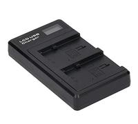 Keenso Chargeur de Batterie NP-FV100 Mini Caméra à écran LCD Portable Double Charge, Protection Contre Les Surcharges Sûre Plastique Noir 1 Chargeur 2 Scène Applicable
