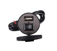 Keenso Chargeur universel de véhicule électrique de moto 12V à 5V 1,5a avec interrupteur étanche pour smartphone de moto GPS chargeur USB prise d'alimentation interrupteur de voiture