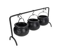 Keenso Chaudron de sorcière d'Halloween unique mystérieux noir seau à bonbons pour enfants jeu de rôle ABS fer