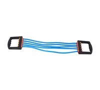 Keenso Cinq Extenseurs de Poitrine en Caoutchouc TPE Résistance Extenseur de Poitrine 63 Cm Réglable 5 Câbles d'Entraînement avec Poignées Ergonomiques pour Salle de Sport à Domicile Fitness (Blue)