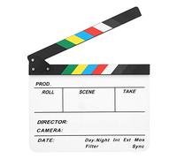 Keenso Clap Photography Props Director Board Tool Aimant intégré pour la Production Vidéo, Le Montage, Tableau Blanc à Rayures Colorées, 11,8 X 9,8 Pouces (Tableau Blanc à Bande de Couleur (PAV1))