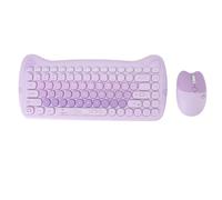 Keenso Clavier et Souris sans Fil Léger Mignons Conception Ergonomique Finition Mate pour Les Amateurs d'animaux Clavier sans Fil et Combo de Souris (Violet)
