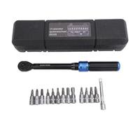 Keenso Clé de Torsion pour Vélo, Jeu de 15 Clés à Cliquet Réglables 2-24 Nm, Kit D'outils de Vélo Professionnel avec Fonctionnement Double Direction, pour Vélos, Motos et Machines