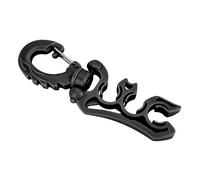 Keenso Clip de Support de Tuyau de Plongée, 3 Colliers de Serrage, Rotatif et Pliable, Garde Votre équipement Stable (Black)
