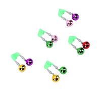 Keenso Cloches de Pêche, 10 Pièces Alarme de Morsure de Canne en Acier Inoxydable avec Clip en Plastique, Ensemble de Cloches Colorées à Double Trou pour la Pêche de Nuit, Pêcheurs d'eau Douce et