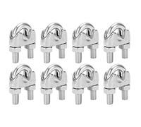 Keenso Collier de serrage pour corde en acier M10 3 8 pouces Pinces 8 pcs Vis coulée avec précision U Fixation de selle de câble de sécurité Gréement Utilisation en atelier