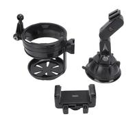 Keenso Combo Téléphone de Voiture et Porte-gobelet, Support de Téléphone Rotatif à 360° avec Joints Mécaniques et Bras Rétractable, pour Smartphones de 4 à 7,2 Pouces dans Les (Canne Courte - Gris)