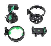 Keenso Combo Téléphone de Voiture et Porte-gobelet, Support de Téléphone Rotatif à 360° avec Joints Mécaniques et Bras Rétractable, pour Smartphones de 4 à 7,2 Pouces dans Les (Canne Courte - Vert)