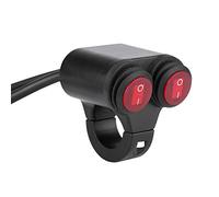 Keenso Commutateur de Guidon de Moto, Interrupteur Marche/Arrêt Universel 22mm Phare Feux Antibrouillard Double Bouton de Commande (C)