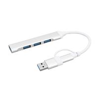 Keenso Concentrateur portable en aluminium - 4 ports USB - Plug and Play - Pour ordinateur portable, bureau, tablette, smartphone, espace de travail organisé