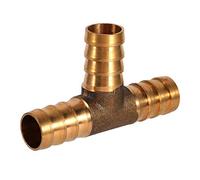 Keenso Connecteur de Tuyau de Carburant en t, Connecteur Barbelé Adaptateur de 3 Voies Adaptateur de Tuyau Joint de Jointure de Tuyau de Menuisier en Laiton pour l'Huile de Gaz d'Air d'Essence (12mm)