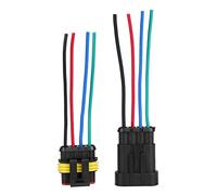 Keenso Connecteur Électrique avec Fil, 4 Broches Connecteur de Voiture Étanche Kit de Prise de Courant Connecteur Plug Avec Fil AWG Marine