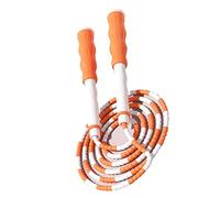 Keenso Corde à Sauter Segmentée Corde à Sauter en Plastique PP Flexible Perlée Réglable Démêlée pour Les Enfants (Orange)
