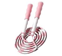 Keenso Corde à Sauter Segmentée Corde à Sauter en Plastique PP Flexible Perlée Réglable Démêlée pour Les Enfants (Rose)