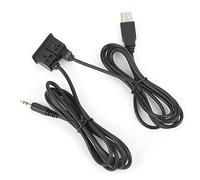 Keenso Cordon de Chasse de Montage de Voiture, Adaptateur de Câble D'extension AUX 3,5mm Montage encastré Port USB Prise Casque Montage sur Panneau pour Bateau de Voiture