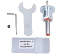 Keenso CounterSink-Bohrer Bit une Machine à Vis Auto-skim en Acier Réglable en Acier avec un Arrêt Profond, une Fonction Anti-blogging, pour les Projets de Menuiserie