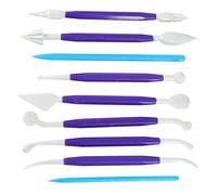 Keenso Couteau à Argile à Double Tête avec Bords Irréguliers, Outils de Sculpture en Céramique, Plastique Léger, 9 Pièces pour Projets Artistiques Scolaires