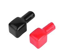 Keenso Couvercle de pôle de batterie, 2 pièces Couvercle de borne de batterie, Couvercle de borne de batterie Capuchon protecteur Coque souple Plastique rouge et noir Positif et négatif
