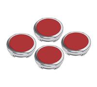 Keenso Couverture Centrale du Moyeu de Jante à Roue à 4 PCS, Couvercle de Capuchon de Roue de Voiture Bénéral de L'épreuve de l'eau Aluminium Alloy Scratch Prevention Remplacement (Rouge)