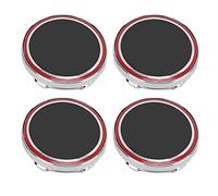 Keenso Couverture Centrale du Moyeu de Jante à Roue à 4 PCS, Couvercle de Capuchon de Roue de Voiture Bénéral de L'épreuve de l'eau Aluminium Alloy Scratch Prevention Remplacement (Noir Rouge)