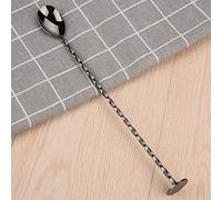 Keenso Cuillère à Cocktail Lisse et Brillante pour Remuer et Mélanger des Boissons, Adaptée aux Barmans en Acier Inoxydable (Queue plate)