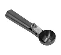 Keenso Cuillère à Crème Glacée, Passe au Lave-vaisselle, Cuillère à Bille Adhésive en Acier Inoxydable avec Gâchette pour une Utilisation Multifonctionnelle, Personnes avec Poignée Ergonomique (BLACK)