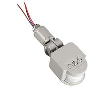 Keenso Détecteur de Mouvement Infrarouge, Interrupteur Mural pour la sécurité Extérieure, Large Plage de Détection pour Allée de Jardin, Gris