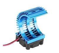 Keenso Dissipateur thermique pour voiture RC avec ventilateur, dissipateur thermique haute résistance avec ventilateur pour moteur électrique RC 1/10 540/550 (bleu)