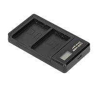 Keenso Double Chargeur Portable Noir pour Appareil Photo avec écran LCD, Chargeur de Batterie USB pour Appareil Photo BL-S5, Mini Double pour Voyage, 5,91 X 3,94 X 1,18 Pouces