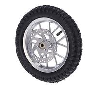 Keenso E Pneu de Bord de Roue Avant de Vélo, Pneu de Roue Avant en Caoutchouc 12,5x2,75 Pouces de Frein à Disque Boulons pour 47 49 2 Traits Mini Vélo de saleté (B (argent))