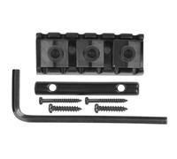 Keenso Écrou de Blocage de Corde de Guitare électrique, Serrure Durable en Alliage de Zinc avec Barre de Retenue de Poupée, Taille 42 Mm Adaptée aux Guitares électriques à Pont en érable (Noir (GE99))