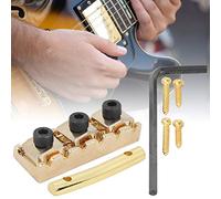 Keenso Écrou de Blocage de Corde de Guitare électrique, Serrure Durable en Alliage de Zinc avec Barre de Retenue de Poupée, Taille 42 Mm Adaptée aux Guitares électriques à Pont en érable (Or (GE98))