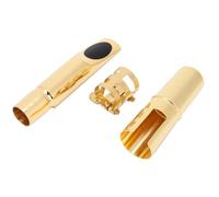 Keenso Embout de Saxophone en Métal Embouchure de Saxophone Baryton en Laiton 10,5 Cm avec Capuchon et 2 Coussinets Finition Lisse Installation Facile pour les Performances d'entraînement et les (6C)