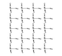 Keenso Émerillons de pêche en acier inoxydable, cuivre, en forme de T, émerillons roulants à 3 voies avec perles lumineuses, connecteur rotatif pour pêche de nuit, montages de base, pêche en surf