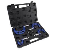 Keenso Ensemble de 4 Micromètres, 0-1 Pouce, 1-2 Pouce, 2-3, 3-4, Outil de Mesure de Micromètre Extérieur Machiniste, Haute Précision, Graduation de 0,0001, avec étui