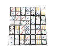 Keenso Ensemble de Dominos Double Six, Jeu Portable en Plastique Brillant avec 28 Pièces pour Les Voyages en Famille et Le Plaisir des Enfants et Adultes