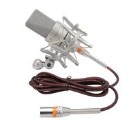 Keenso Ensemble de Microphone de Condenseur de Diaphragme de 26 Mm avec Pare-brise et Support de Choc, Réponse en Fréquence Large pour les Jeux, Streaming en Direct, Corps Métallique (GOLD)