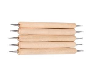 Keenso Ensemble de Stylets à Double extrémité, Stylos en Acier Inoxydable | Manche en hêtre durable, parfait pour peindre, graver, pointiller,