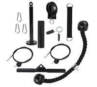 Keenso Ensemble d'équipement de Fitness DIY, Barre de Poulie de Puissance à Bras en Acier pour l'entraînement de Force des Triceps et des Biceps avec Goupille de Chargement Réglable, équipement de